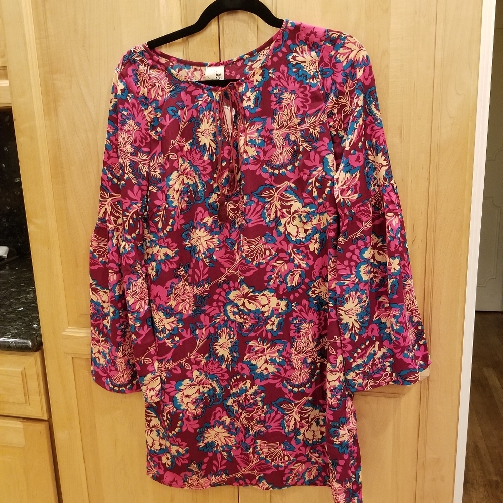 NWT Pink Owl Pink Floral Dress SZ S